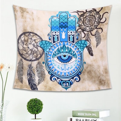 

Buddhist Handprints Tapestry Indian Mandala Hanging Wall Tapestries for Psychedelic Home Bedspreads Art Carpets