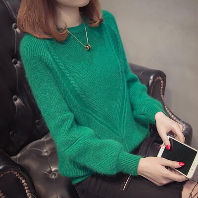

Loose top womens sweater 2018 new languid spring candy color thickened womens bottom sweater