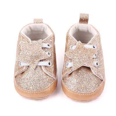 

Baby Boys Girls Breathable Anti-Slip Sequins Star Print Shoes Sneakers Toddler Soft Soled Shoe 0-12M