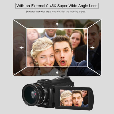 

Andoer AC3 4K UHD 24MP Digital Video Camera Camcorder DV Recorder with Extra 045X Wide Angle Lens 31 Inch Rotation IPS LCD Touch