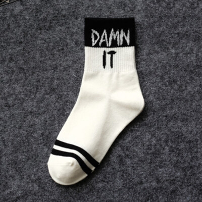 

Unisex Funny Cool Letter Print Socks Socken Cotton Socks For Men Sock For Women Design