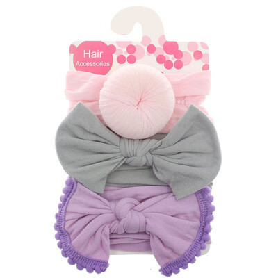 

3 Pcs Baby Girl Bowknot Elastic Headbands Holiday Party Hair Band Headwear Accessories