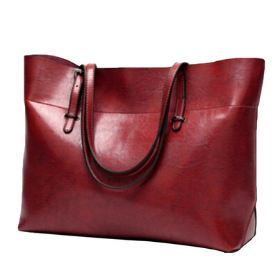 

Casual Women Faux Leather Solid Color Large Capacity Shoulder Bag Handbag Pouch