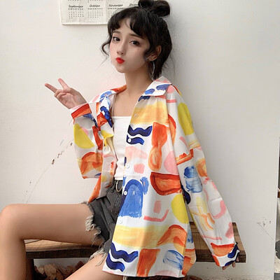 

Autumn Women Vintage Oil Painting Printed Shirt Long Sleeve Ladies Kawaii Harajuku Blouses Fall 2019 Ladies Tops