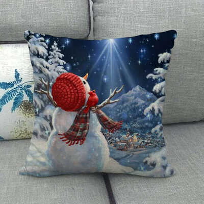 

New Christmas Cotton Linen Cushion Cover Santa Claus Pattern Square Pillow Case Xmas Sofa Car Decor 2020