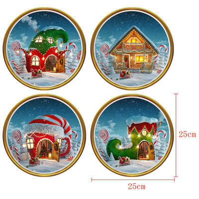 

4pcs Merry Christmas Wall Sticker Self-Adhesive Window Glass Stickers New Year Santa Claus Christmas Decorations for home decor