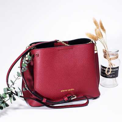 

Pierca card pierre cardin female bag shoulder bag female Messenger bag fashion Europe&America wild leather bag trend wild small bag P7A265041-75A black