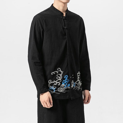 

Toponeto Mens New Style Fashion stamped Long Sleeve Shirt Printed Long-Sleeved Blouse