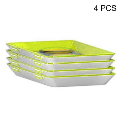 

Food Plastic Preservation Tray Reusable Fresh-Keeping Tray With Elastic Lid Seal Storage Container Kitchen Tools