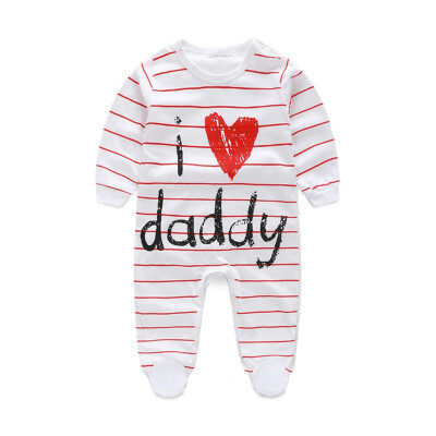 

Infant Baby Rompers Newborn Unisex Baby Daddy Striped Clothes Girls Boys Long Sleeve Jumpsuit Kids Baby Outfits Clothes