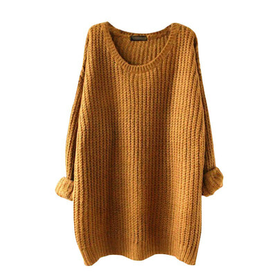 

2019 Autumn Winter Fashion Female Loose Sweaters Round Neck Women Sweaters Pullovers Long Sleeve Knitted Sweater