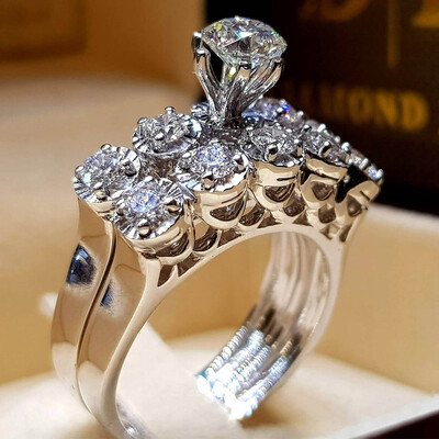 

Design Silver Rings Zircon Wedding Engagement Rings for Women Jewelry