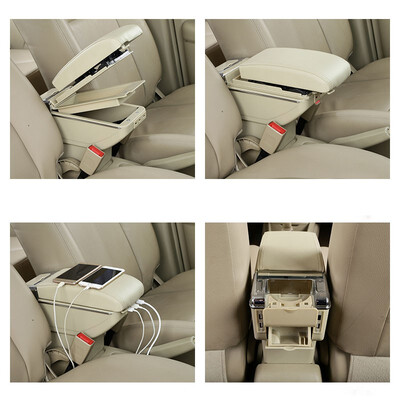 

Vtear For kia spectra 2010-2018 armrest box USB Charging heighten Double layer central Store content cup holder ashtray accessorie