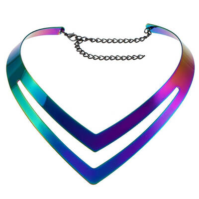 

Geometric Hollow Heart Alloy Women Choker Necklaces Plated Collars Necklace Punk Jewelry Statement