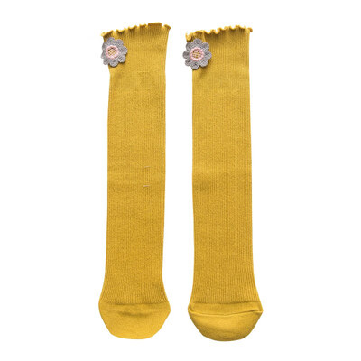 

Baby Girls Casual Knee High Socks Tube Ruffled Flower Design Infants Toddlers Stockings