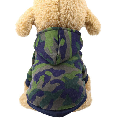 

2018 New Small Pet Camouflage Hoodie Winter Warm Sweatshirt T-shirt Cotton Adidog Blend Clothes Dog Clothes Hoodies