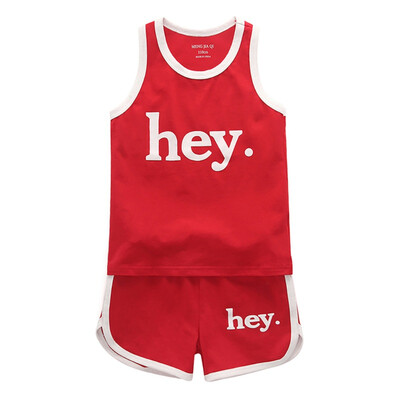 

Summer vest T-shirt boy girl clothes suit jersey sports suit letter vest T-shirt sports shorts beach kids clothes set