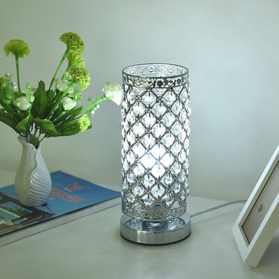 

Gobestart Crystal Table Lamp Nightstand Decorative Room Desk Lamp For Bedroom