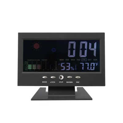 

Colored Digital °C°F Temperature Humidity Clock Thermometer Hygrometer Weather Forecast Vioce-activated Backlight