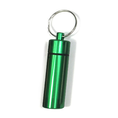 

2 Pcs Portable Waterproof Pill Box Aluminum Case Bottle Cache Drug Holder Container Medicine Box With Keychain