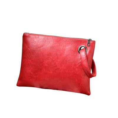 

Women Faux Leather Solid Color Clutch Envelope Bag Large Capacity Handbag Gift
