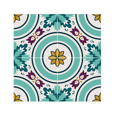 

5pcs Anti-slip Floor Stickers Bedroom Wall Stickers Bohemian 3D Waterproof Bathroom Tile Stickers for Decoration Renovation