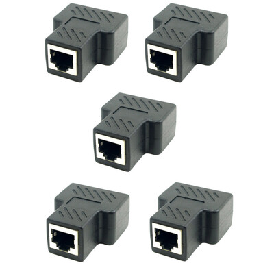 

5Pcsset 2 Way CAT6 RJ45 Coupler In-Line Coupler Ethernet Cable Extender Adapter Connector 8P8C