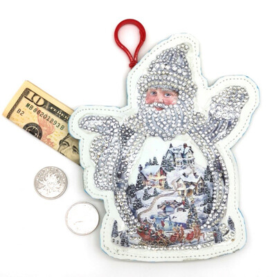 

Christmas Themed DIY Diamond Painting Coin Purse Handmade Phone Charms Keychain Pendant Mosaic Making Supplies Kit
