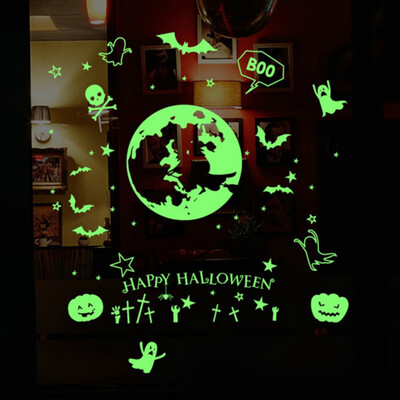 

Luminous Wall Stickers Decal Self-Adhesive Removable Glow In The Dark for Kids Room Decor Happy Halloween
