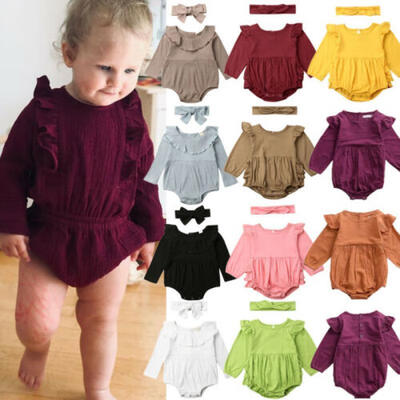 

US Infant Baby Girl Romper Jumpsuit Bodysuit Playsuit Winter Clothes Outfits Set