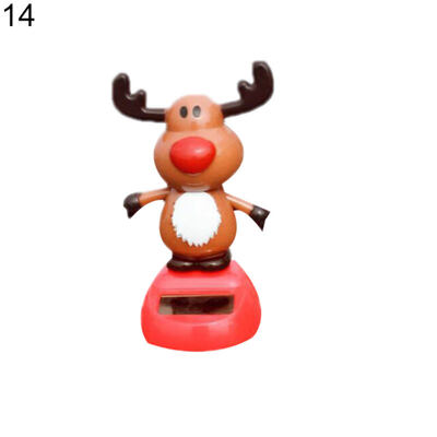 

Solar Power Santa Snowman Elk Shaking Head Car Dashboard Ornament Christmas Gift
