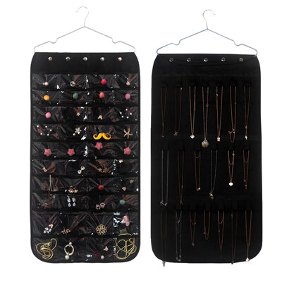 

Gobestart Jewelry Storage Bag Double Sided Pockets Jewelry Hanging Display Bag Non-woven