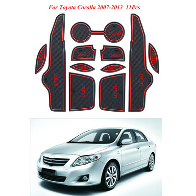 

11Pcs Replacement for Toyota Corolla 2007-2013 Gate Groove Pads Non-slip Door Slot Panel Interior Mat