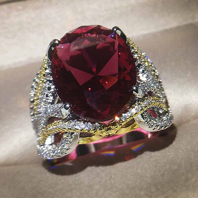 

New Women Fashion White Ruby Ring 925 Silver Engagement Ring Jewelry Size 6-10