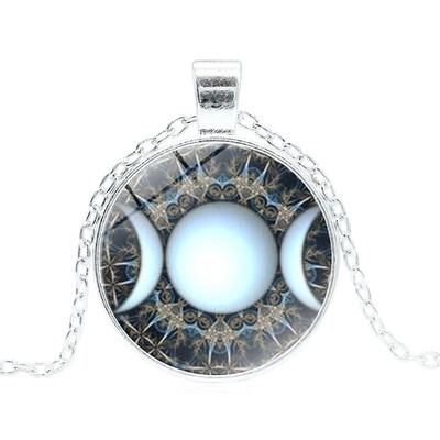 

Wiccan Pendant Necklace Triple Moon Goddess Wicca Pagan Witchcraft Jewelry