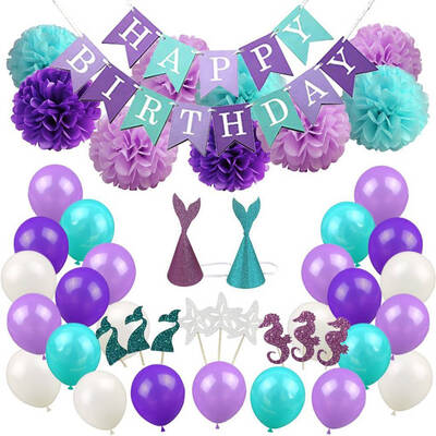 

62pcs Birthday Party Decorations Kids Set Hanging Happy Birthday Banner Balloon Cartoon Animal Headdress Cake Insert Card Kit