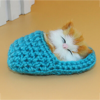

Siaonvr In Stock Simulation Cat Vocalize Meow Meow Slippers Kitten Plush Toys Doll