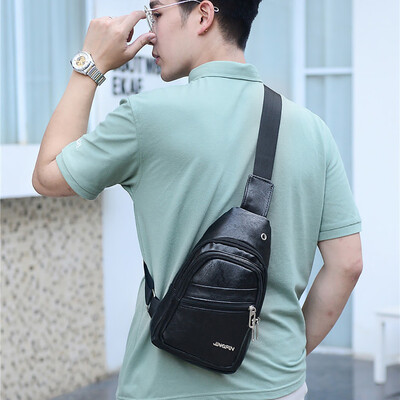 

Gobestart Men Fashion Casual Sports Bag Shoulder Bag Solid Color Messenger Bag Pocket