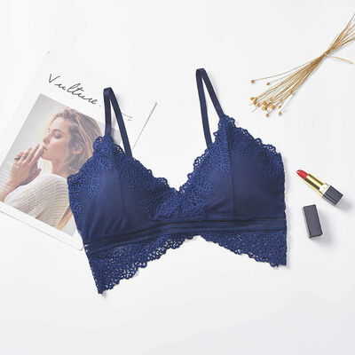 

Sexy Bra Women Bralette Lace Jacquard Wrapped Chest Lingerie Solid Color Lingerie Wire Free Bralet