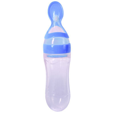 

Newborn Baby Daily Use Silica Gel Bottle With Spoon Food Supplement Rice Cereal Feeding Bottle