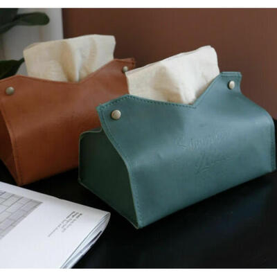 

AU Useful PU Leather Tissue Box Cover Paper Napkin Holder Case Home Car Decor
