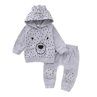 

New Autumn Baby Girls Adorable Cartoon Animal Print Outfits Toddler Warm Hoodie Sweatshirt Trousers Clothes