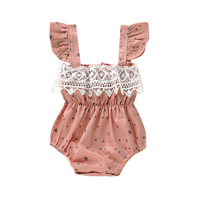 

Summer Baby Girl Rompers Cotton Newborn Baby Clothes Toddler Fly Sleeves Flare Lace Design Romper Jumpsuit baby Girl Cute Dress