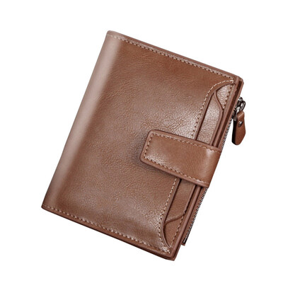 

Business Men Solid Color Short Wallet Multi Slots Faux Leather Bifold Purse