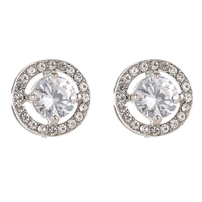 

Wedding Jewelry Design Round Crystal Rhinestone Earrings Luxury Stud Earrings For Women Gift