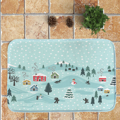 

Gobestart Merry Christmas Welcome Doormats Indoor Home Carpets Decor 40x60CM