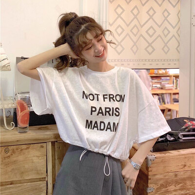 

Fashion Letter Print Women Short T-shirts Summer Casual Loose Short Sleeve Lady Tops Tee