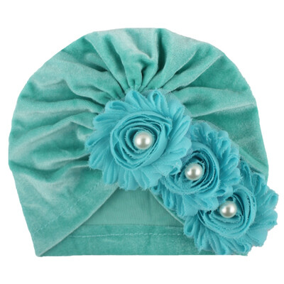 

New Autumn Soft Cute Newborn Baby Pearl Design Girls Caps Infant Casual Hat Headwear Cute Turban Elastic Cap
