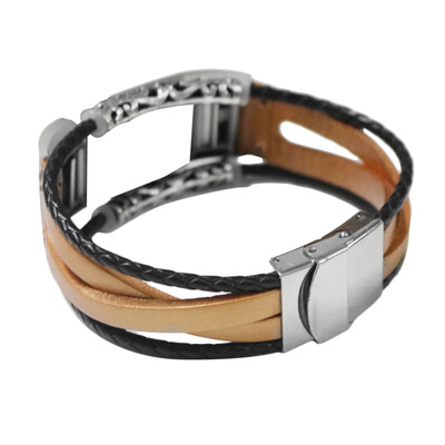 

〖Follure〗Replacement Leather Wristband Band Strap Bracelet For Fitbit Charge 2 BK