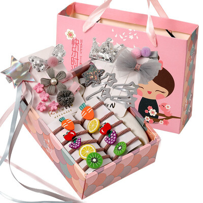 

Fancy Gift Set Childrens Girls Rubber Hairband Fashion Cute Colorful Vivid Fruit Shape Hair Clips Hair Accessories